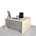 Biurko narożne MF-BN-A01P blenda w kolorze beton jasny (lewe).