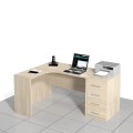 Biurko narożne z dostawką z szufladami SARA-ZB01L (lewe)