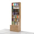 Regał na książki z szufladami 245 x 80 x 25/50 cm MFK-S12