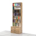 Regał na książki z szufladami 245 x 80 x 25/50 cm MFK-S12