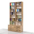 Regał na książki z szufladami 245 x 120 x 25/50 cm MFK-S13