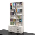Regał na książki z szufladami 245 x 120 x 25/50 cm MFK-S13