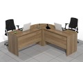 Biurko narożne dwuosobowe 180 x 180 x 75h cm: Linda-MF-E01
