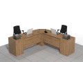 Biurko narożne dwuosobowe 220 x 220 x 75h cm: Linda-MF-F01