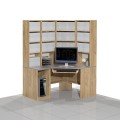 Biurko komputerowe z regałem COM-NR2 (lewe).