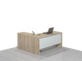 Biurka narożne dąb sonoma BLOCK-ND-Plus (prawe).