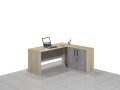 Biurka narożne dąb sonoma BLOCK-ND-Plus (prawe).