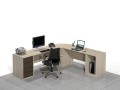 Duże biurko narożne 240 x 210 x 75h cm Linda-MF-A01 (prawe)