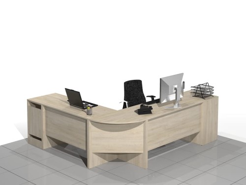 Duże biurko narożne 240 x 210 x 75h cm Linda-MF-A01 (prawe)