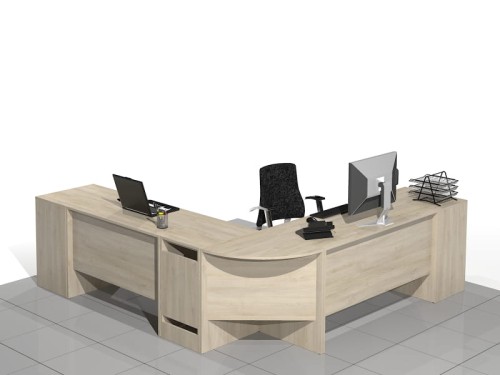 Duże biurko narożne 240 x 240 x 75h cm Linda-MF-B01 (prawe)