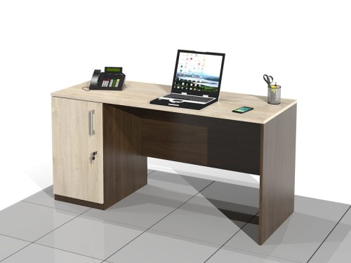 Biurko biurowe proste z szafką z drzwiami BEL-D1 (lewe).