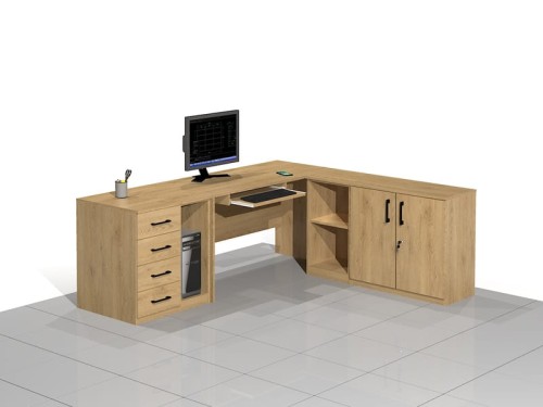 Biurka narożne komputerowe 210 x 180 cm BLOCK-NKB (wersja prawa).