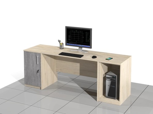 Biurko komputerowe z dostawkami Elam-MF-PDK (prawe).
