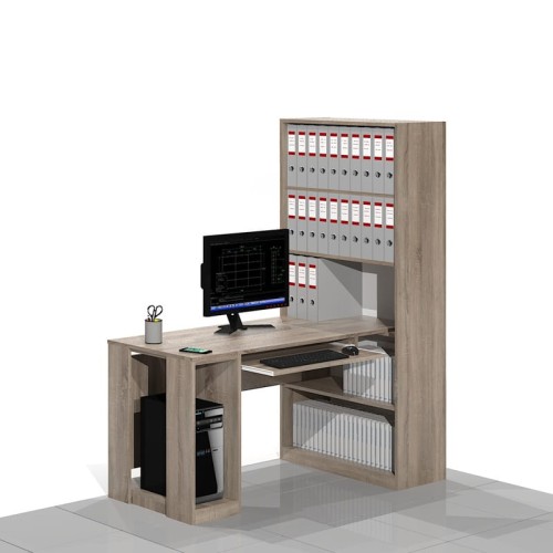 Biurko komputerowe z regałem COM-CR2 (prawe).