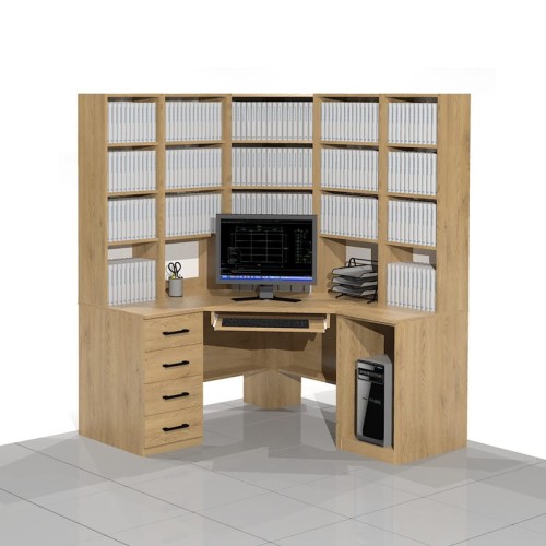 Biurko komputerowe z regałem COM-NR1