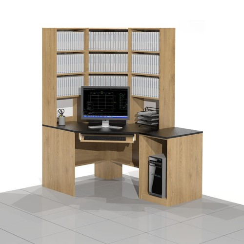 Biurko komputerowe z regałem COM-NR3 (prawe).