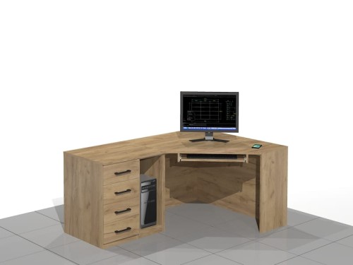 Biurko komputerowe narożne LIAM-XNR-AB (wersja lewa).