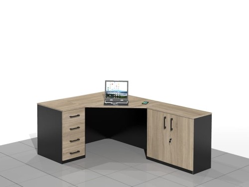 Duże biurko narożne LIAM-NRCB (wersja lewa).
