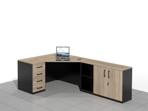 Duże biurko narożne LIAM-NRCC (wersja lewa).