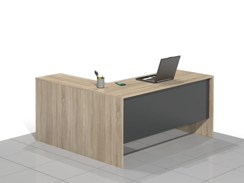 Biurka narożne dąb sonoma BLOCK-ND-Plus (prawe).