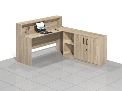 Biurka narożne dąb sonoma BLOCK-NEN (prawe).