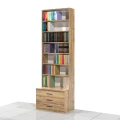 Regał na książki z szufladami 245 x 80 x 25/50 cm MFK-S12