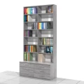 Regał na książki z szufladami 245 x 120 x 25/50 cm MFK-S13