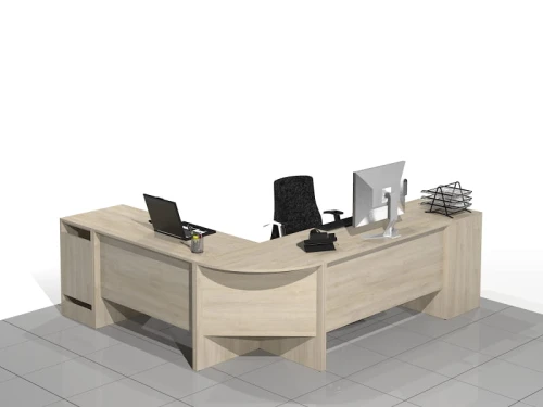 Duże biurko narożne 240 x 210 x 75h cm Linda-MF-A01 (prawe)
