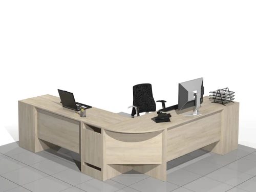 Duże biurko narożne 240 x 240 x 75h cm Linda-MF-B01 (prawe)