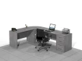Duże biurko narożne 240 x 170 x 75h cm Linda-MF-C01 (lewe)