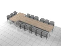 Zestaw trzech stołów konferencyjnych 200 x 100 cm MAT-ZT01