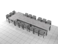 Zestaw trzech stołów konferencyjnych 200 x 100 cm MAT-ZT01