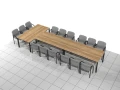 Zestaw trzech stołów konferencyjnych 200 x 100 cm MAT-ZT01