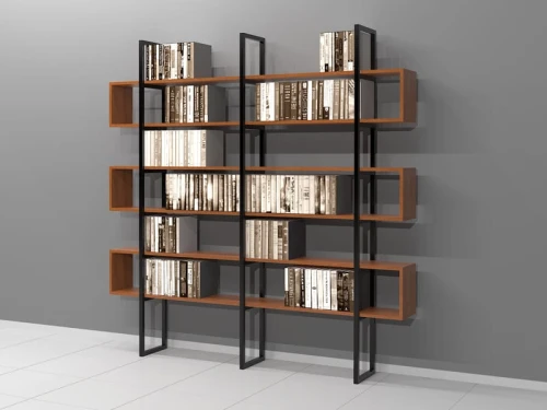 Regał Industrialny na książki 200h x 200 x 30 cm LOFT-BC02