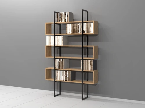 Regał Industrialny na książki 200h x 125 x 30 cm LOFT-BD03