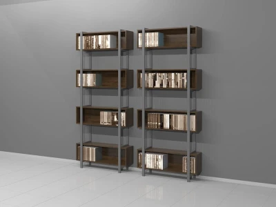 Regał Industrialny na książki 240h x 220 x 31 cm LOCH-E