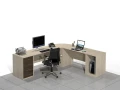 Duże biurko narożne 240 x 210 x 75h cm Linda-MF-A01 (prawe)