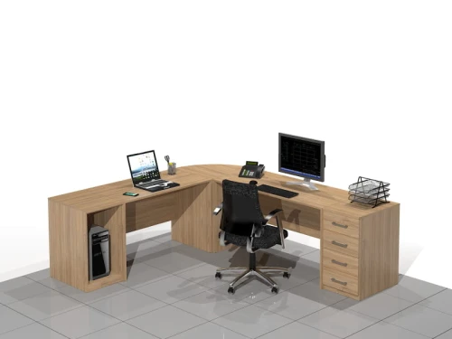 Duże biurko narożne 240 x 210 x 75h cm Linda-MF-A01 (lewe)